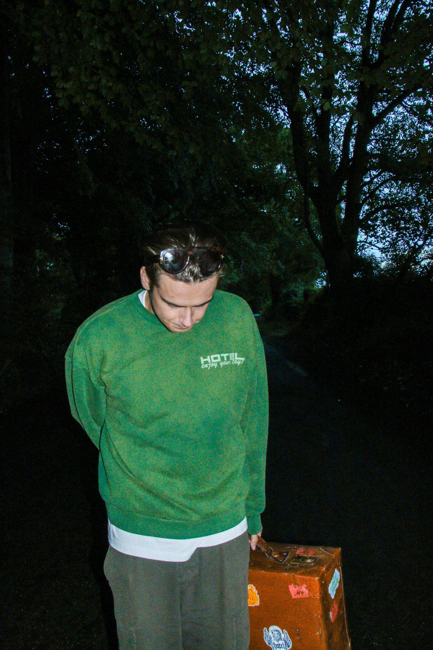 Hotel Trunk Slogan Crewneck