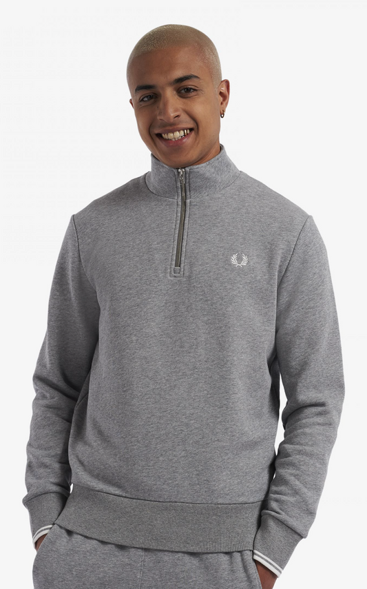 HALF ZIP SWEATSHIRT | STEEL MARL