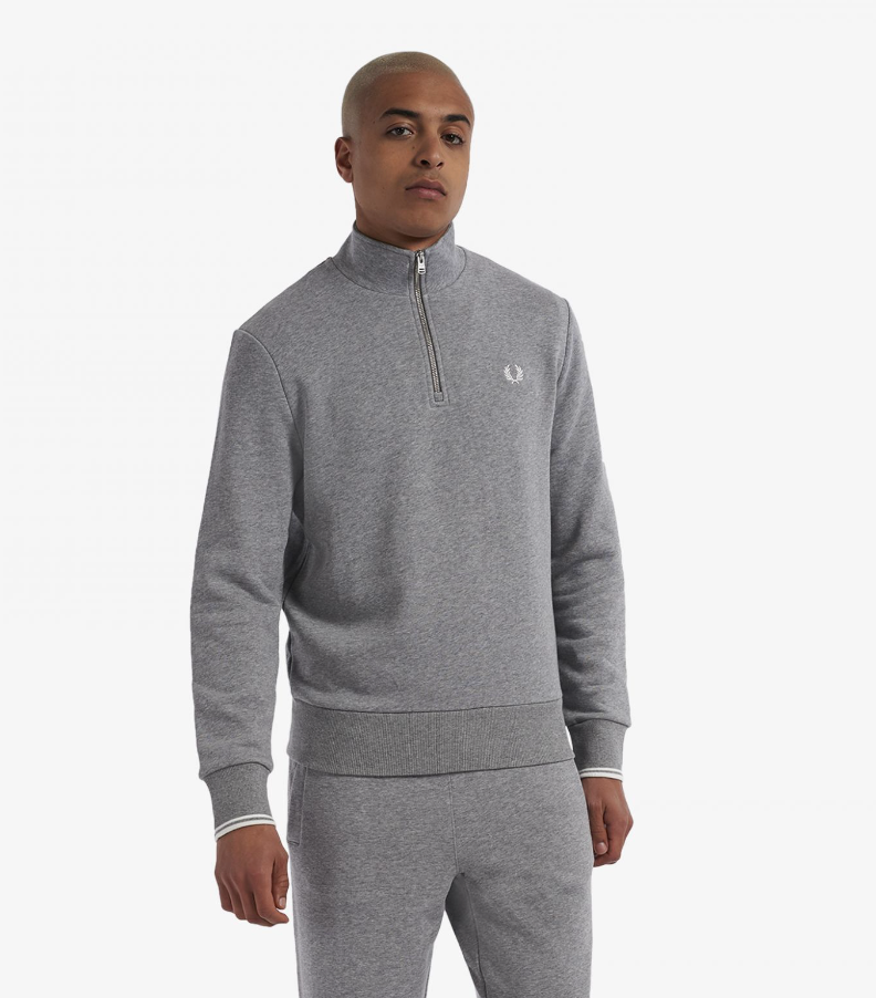 HALF ZIP SWEATSHIRT | STEEL MARL