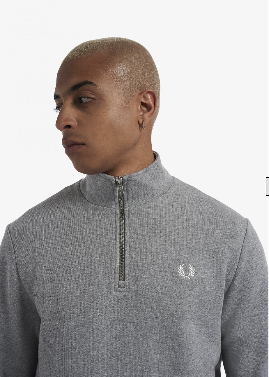 HALF ZIP SWEATSHIRT | STEEL MARL