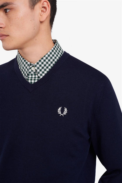 CLASSIC V NECK JUMPER | NAVY